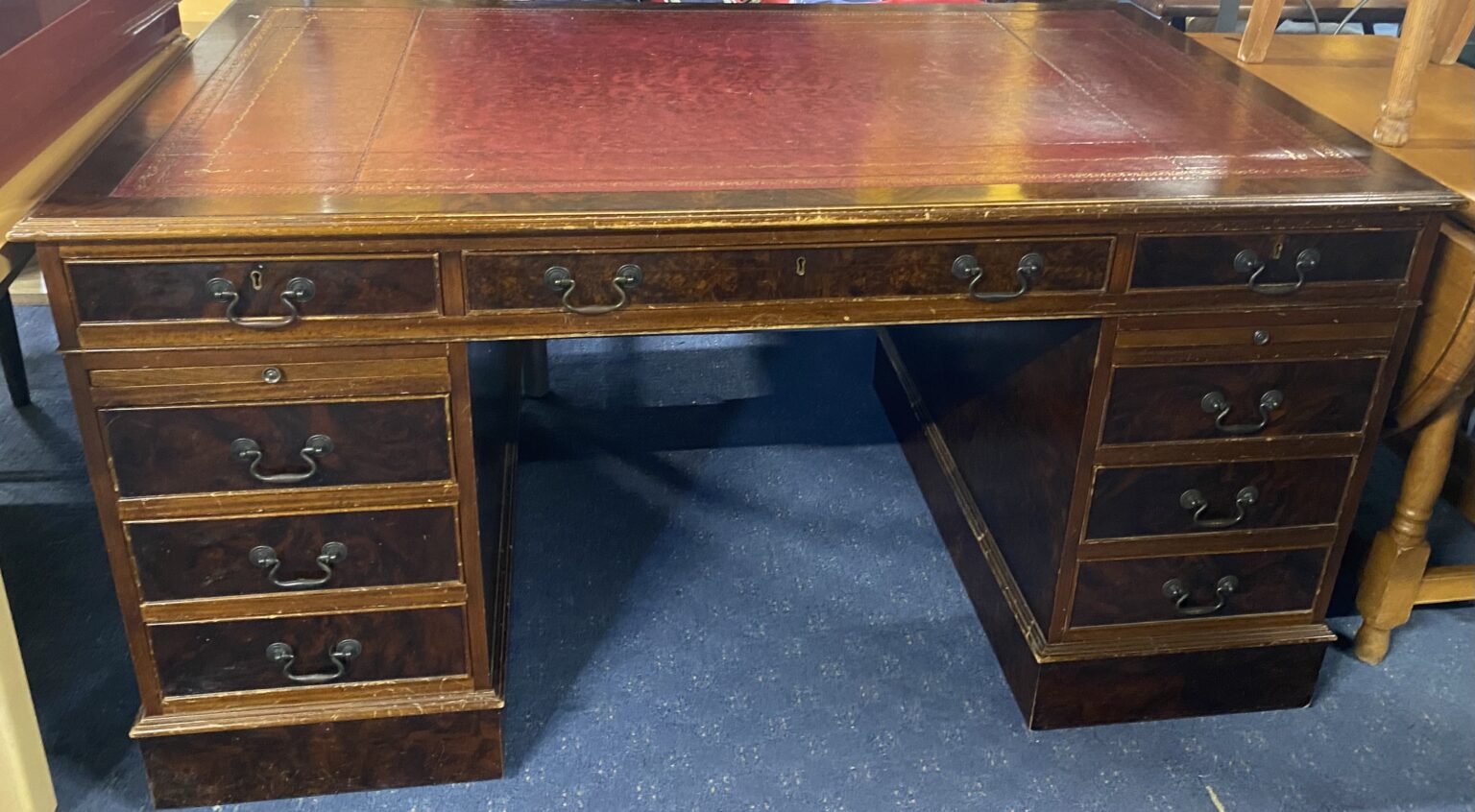 Red Leather Topped Desk | The 2nd Hand Shop
