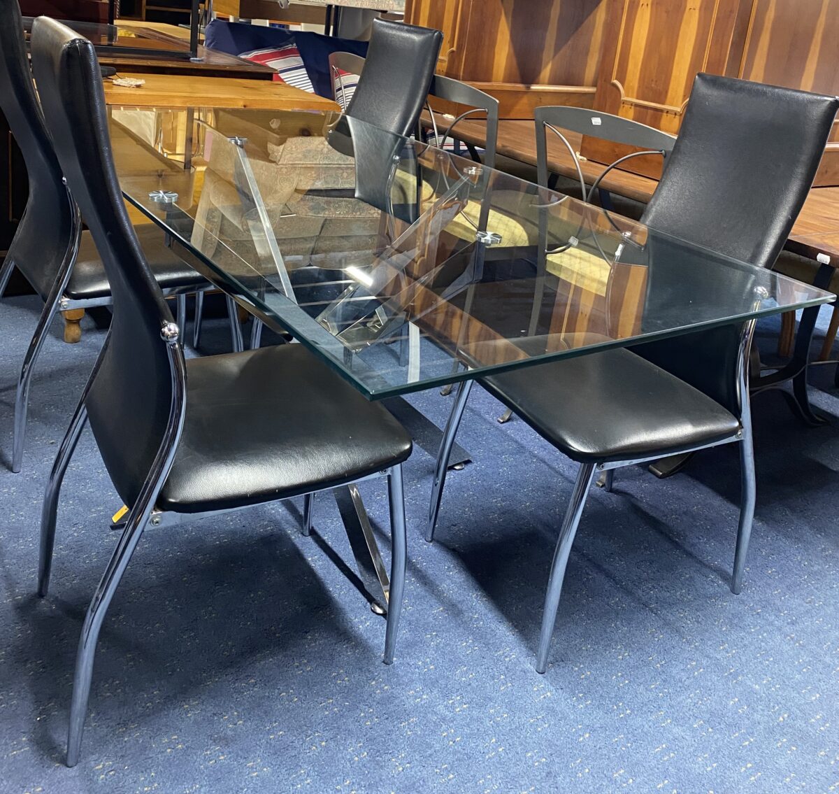 Glass Dining Table & Four Chairs - Image 2