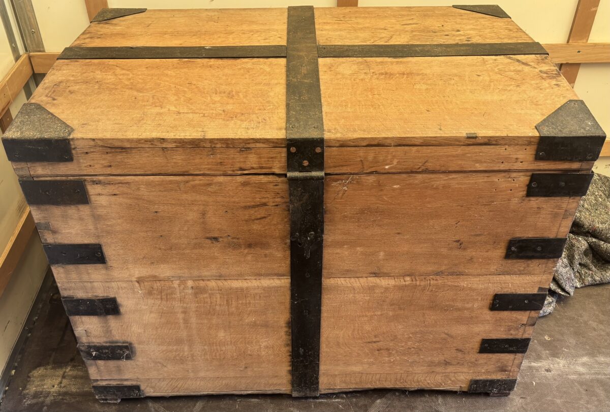 Antique wooden trunk