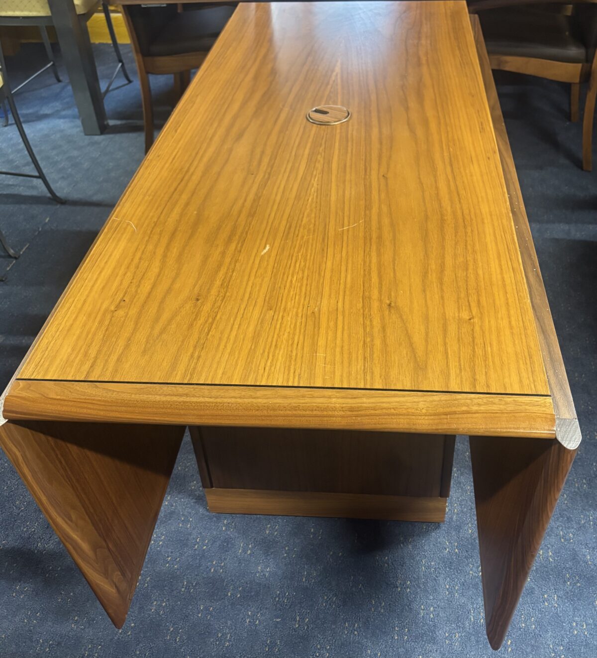 Large drop leaf broardroom table & 12 chairs - Image 4