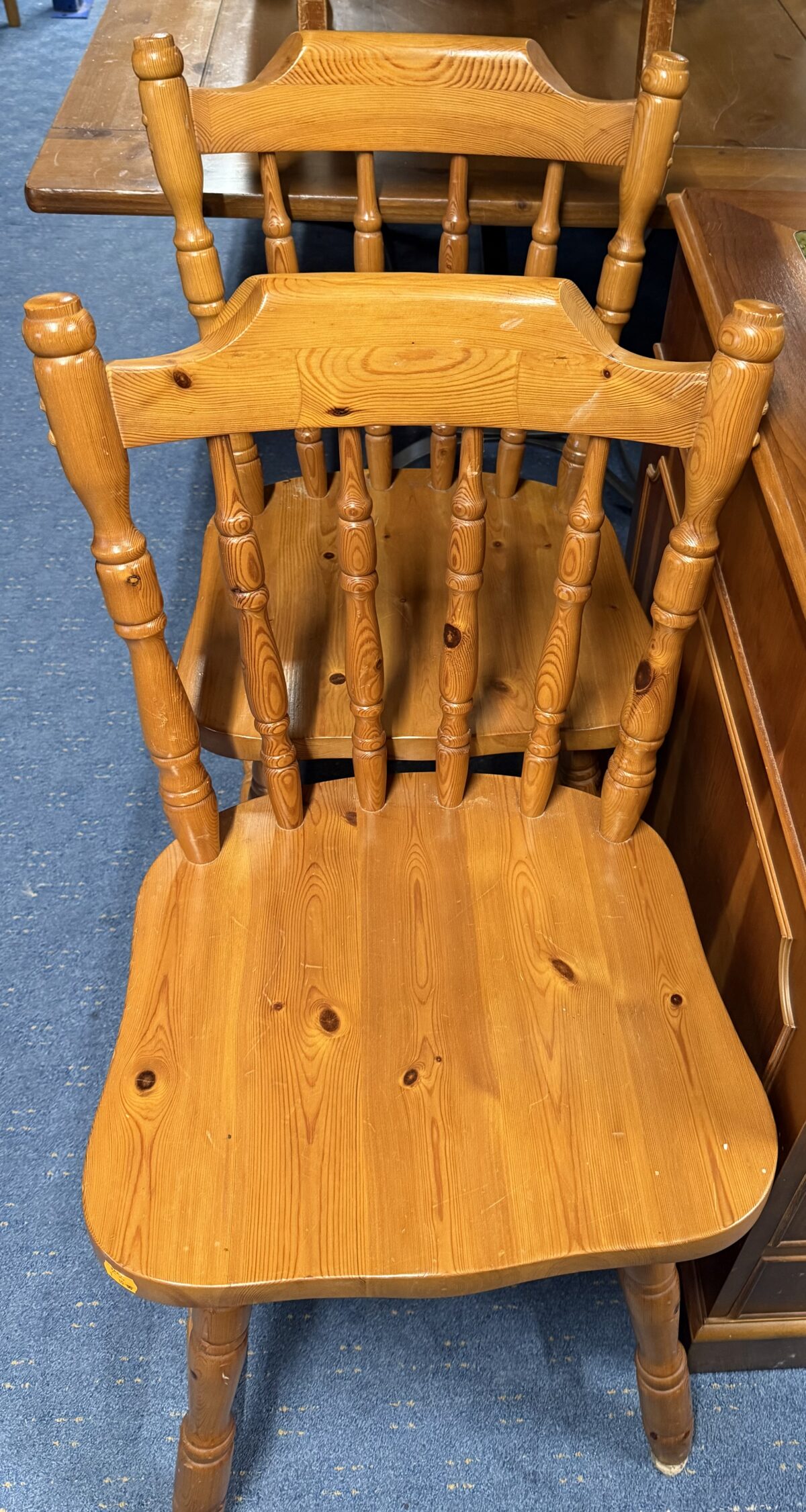 Pine dining chairs x 2
