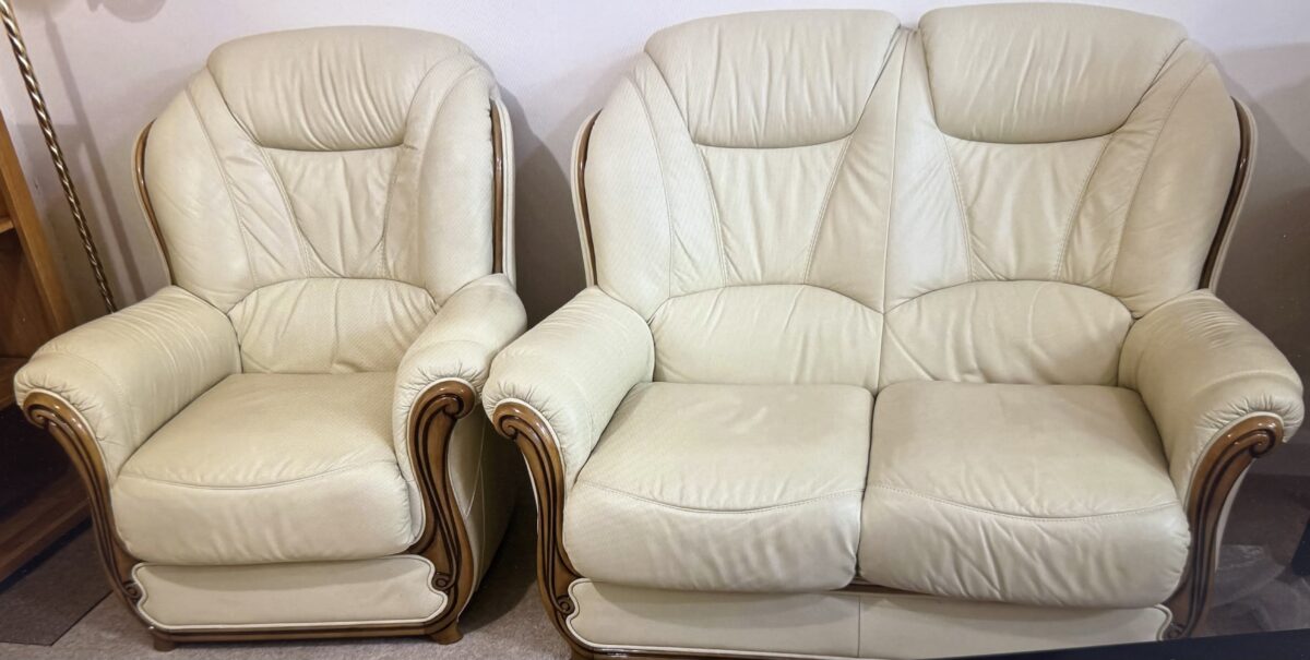 2 seater sofa 2 chairs & footstool